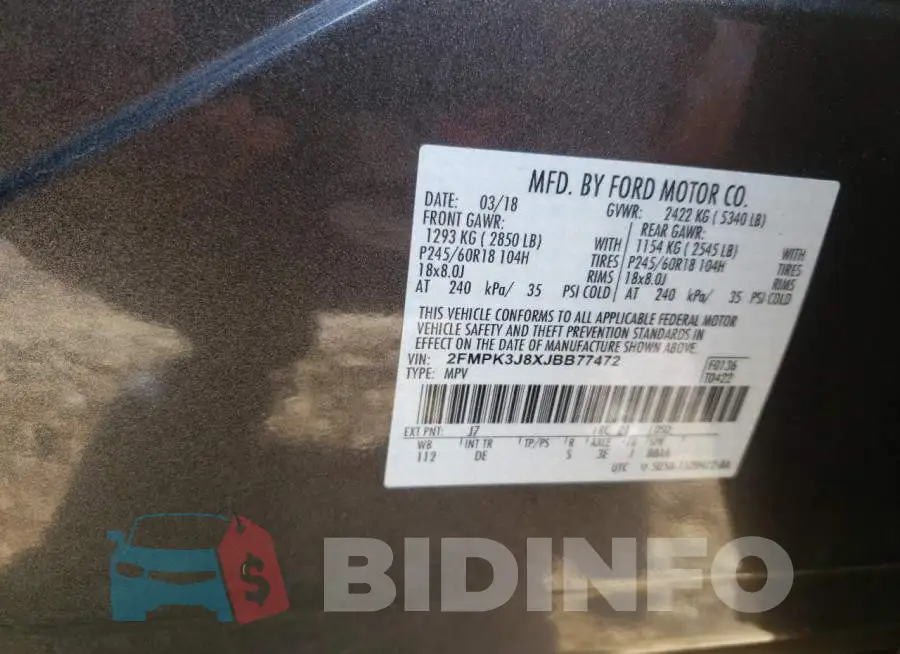 2FMPK3J8XJBB77472 Photo# 10
