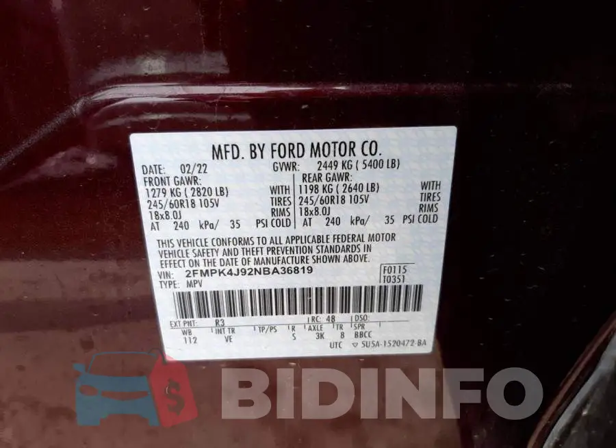 2FMPK4J92NBA36819 Photo# 10