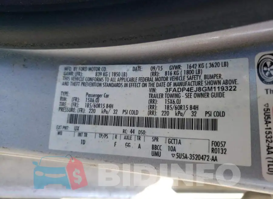 3FADP4EJ8GM119322 Photo# 10
