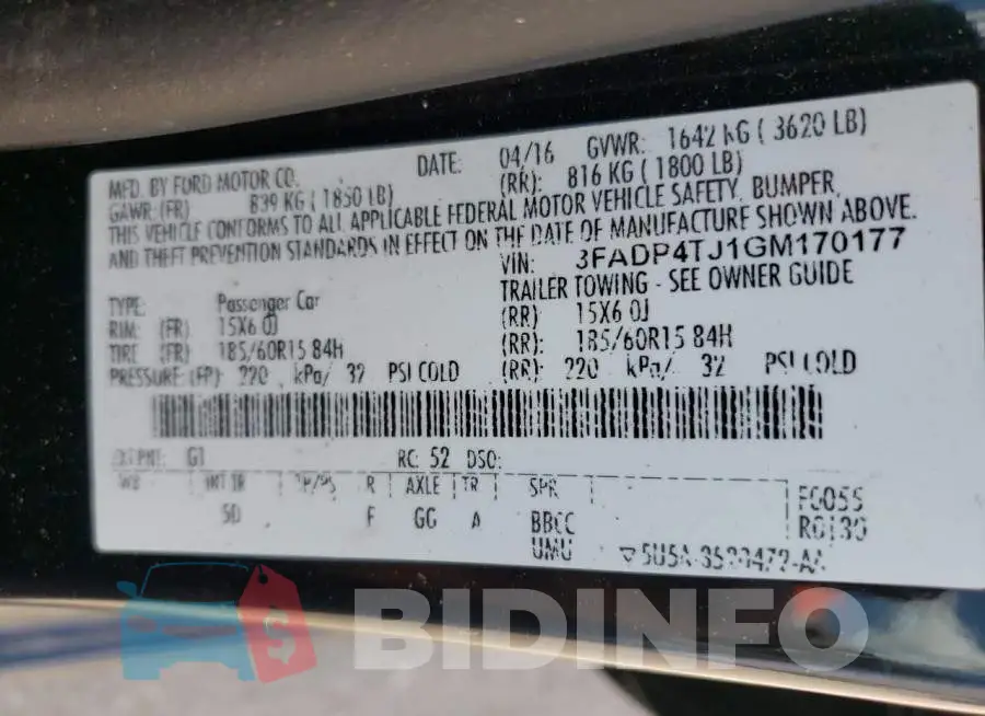 3FADP4TJ1GM170177 Photo# 10