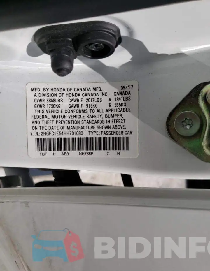 2HGFC1E54HH701080 Photo# 10