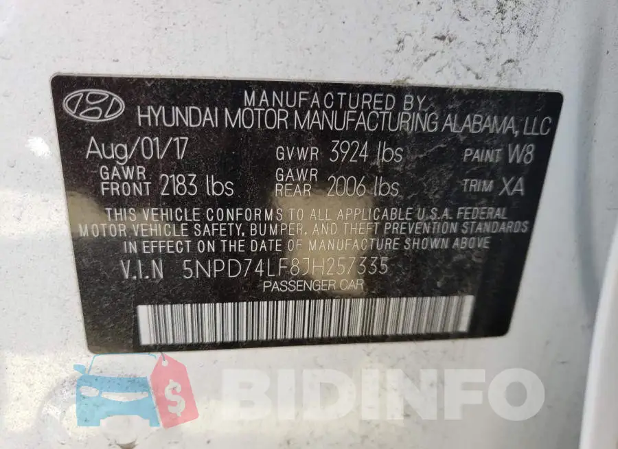 5NPD74LF8JH257335 Photo# 10