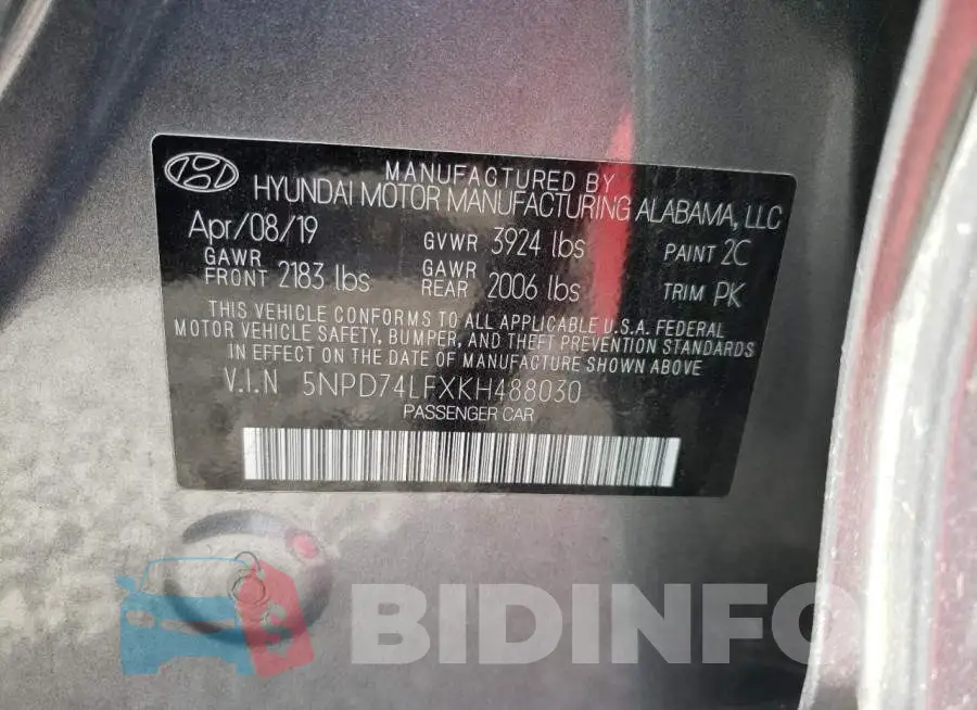 5NPD74LFXKH488030 Photo# 10
