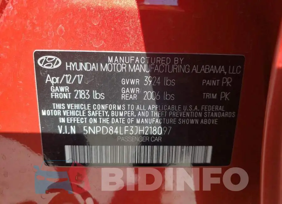 5NPD84LF3JH218097 Photo# 10
