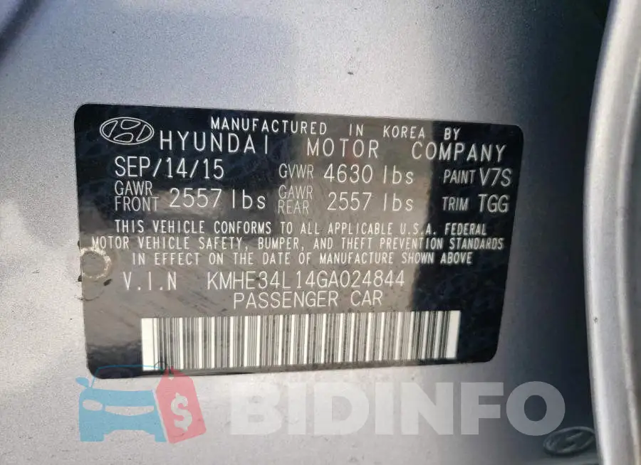 KMHE34L14GA024844 Photo# 10