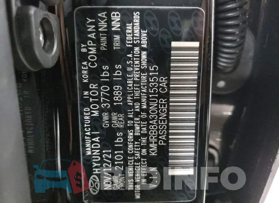 KMHRB8A30NU153515 Photo# 10