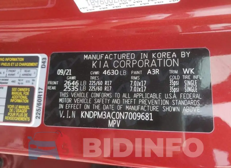 KNDPM3AC0N7009681 Photo# 10