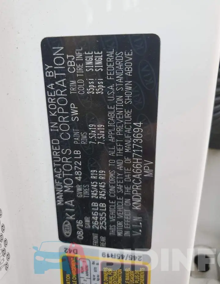 KNDPRCA66H7173694 Photo# 10