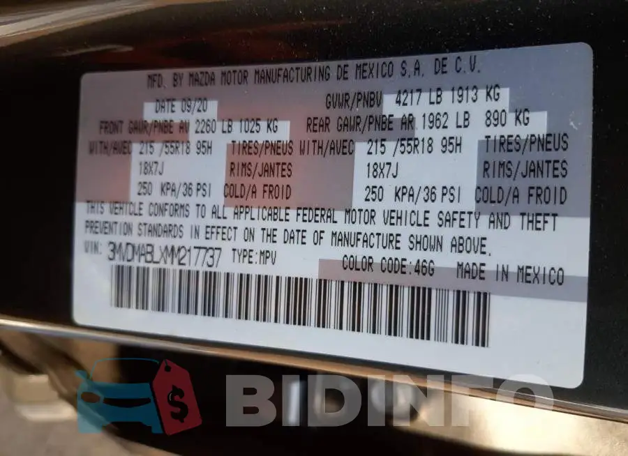 3MVDMABLXMM217737 Photo# 10