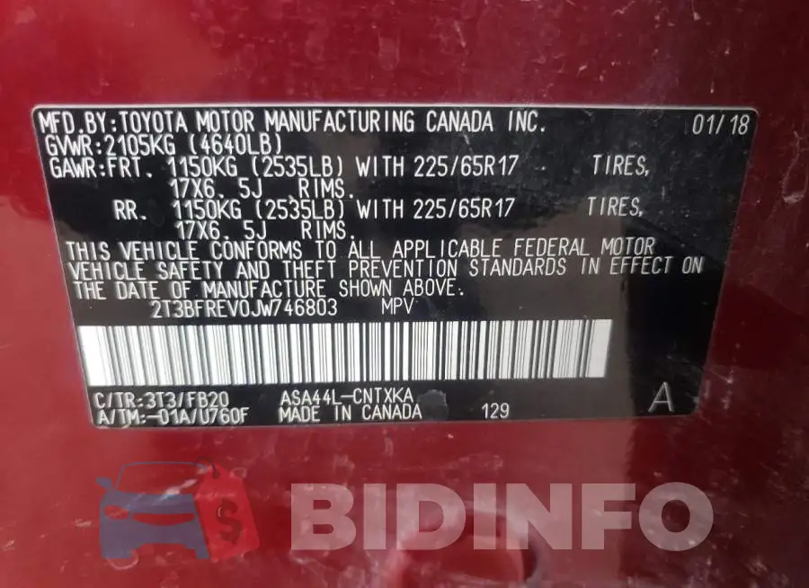 2T3BFREV0JW746803 Photo# 10