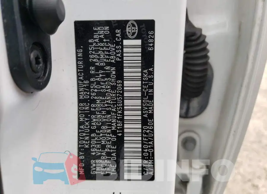 4T1BF1FK5GU572069 Photo# 10