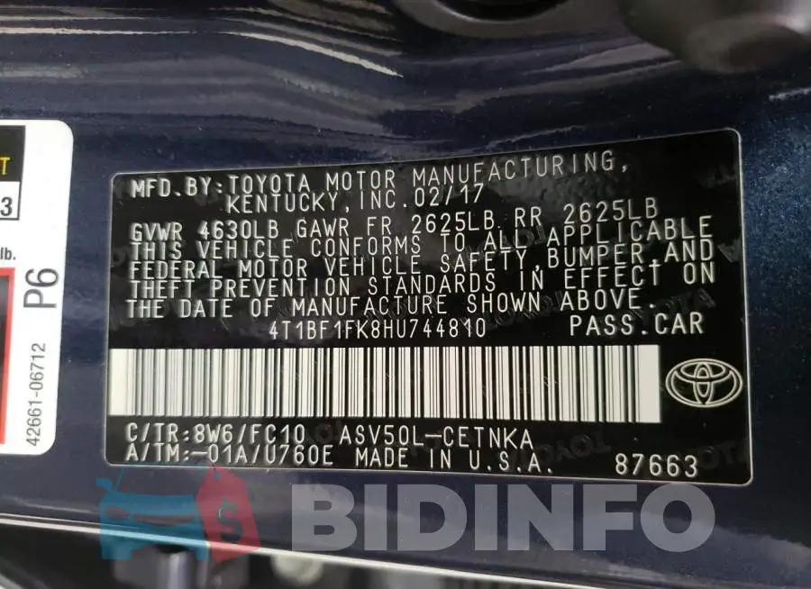 4T1BF1FK8HU744810 Photo# 10