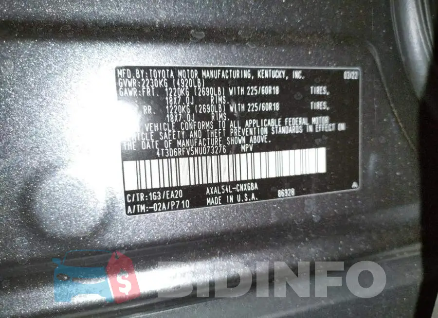 4T3D6RFV5NU073276 Photo# 10