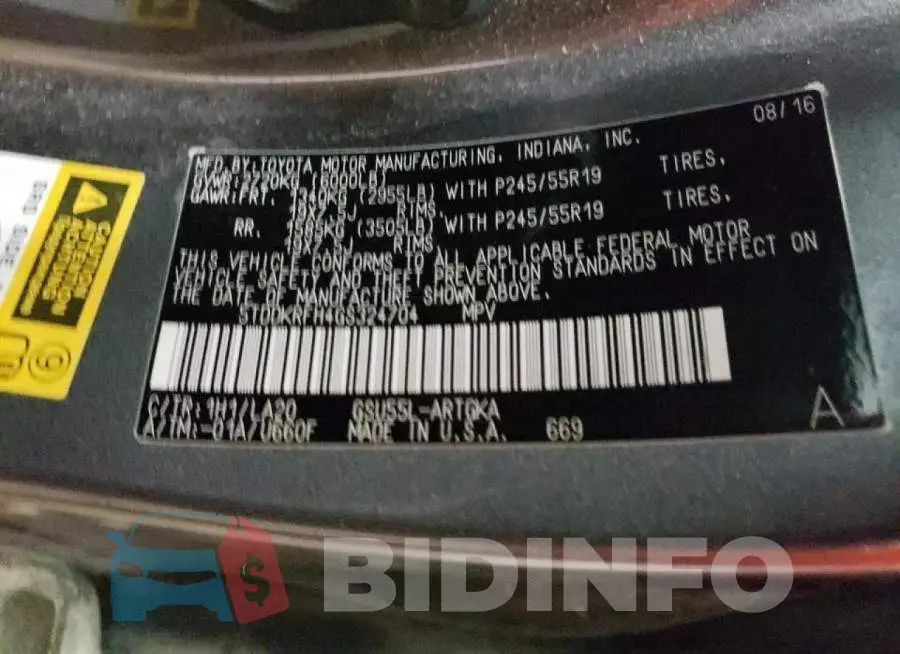 5TDDKRFH4GS324704 Photo# 10
