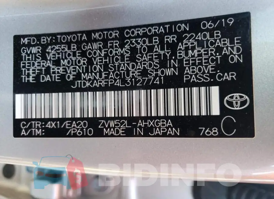 JTDKARFP4L3127741 Photo# 10