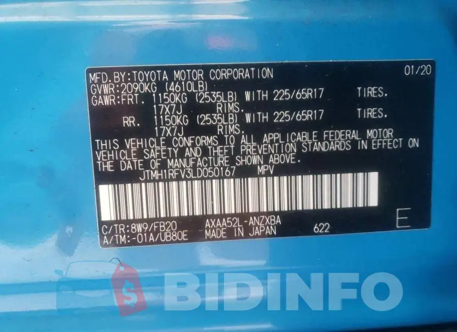 JTMH1RFV3LD050167 Photo# 10