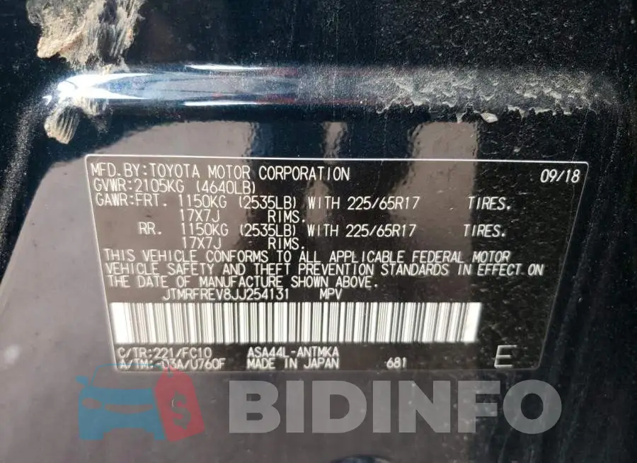 JTMRFREV8JJ254131 Photo# 10