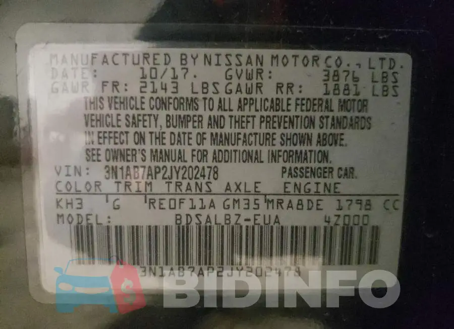 3N1AB7AP2JY202478 Photo# 10