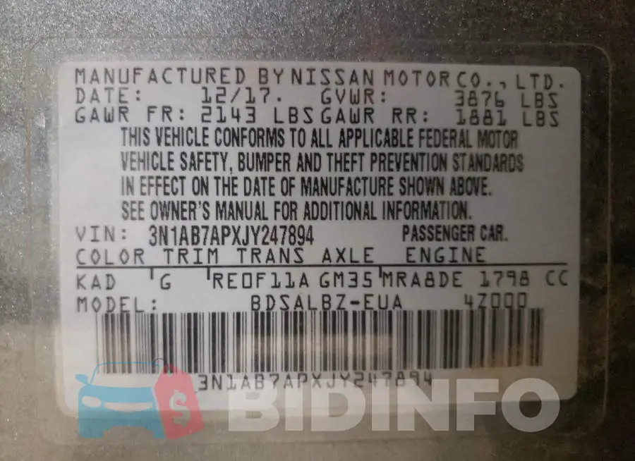 3N1AB7APXJY247894 Photo# 10