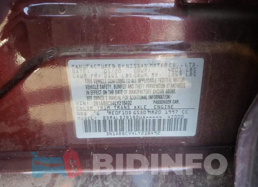 3N1AB8CV4LY218492 Photo# 10