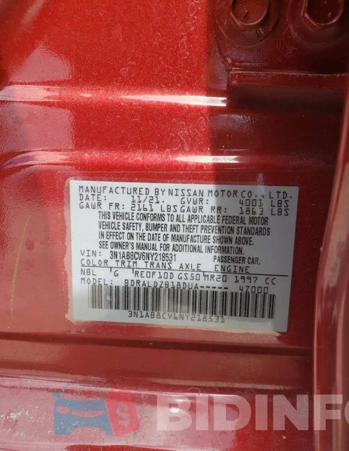 3N1AB8CV6NY218531 Photo# 10