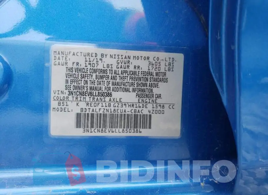 3N1CN8EV6LL850386 Photo# 10