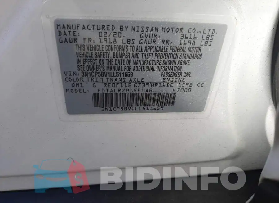 3N1CP5BV1LL511659 Photo# 10