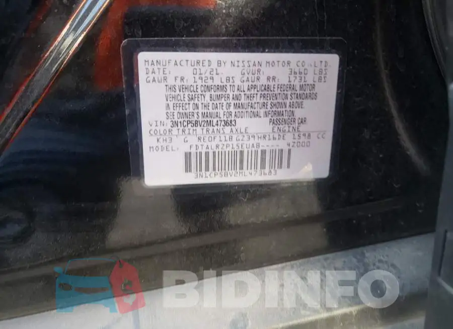 3N1CP5BV2ML473683 Photo# 10