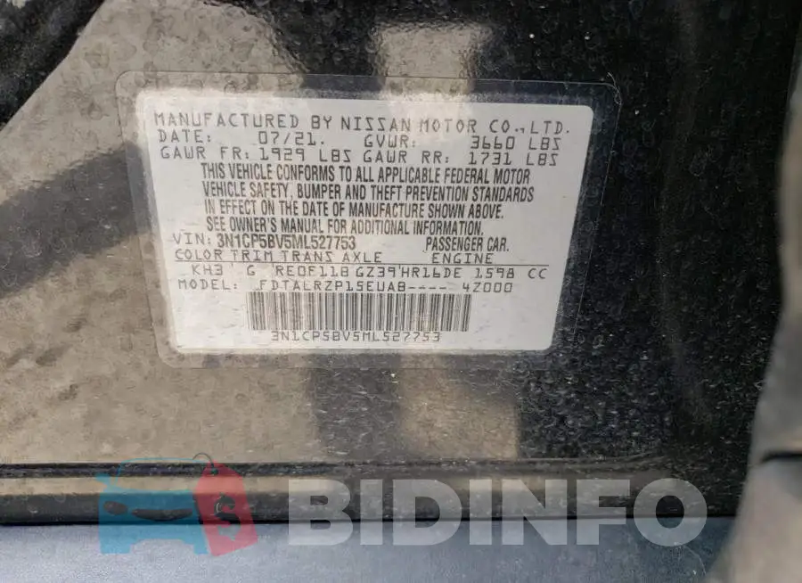 3N1CP5BV5ML527753 Photo# 10