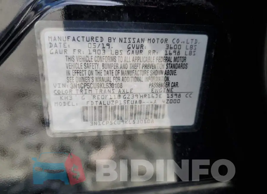 3N1CP5CU9KL530108 Photo# 10