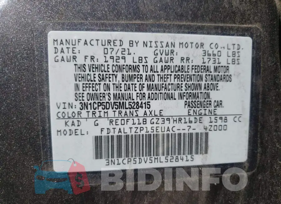 3N1CP5DV5ML528415 Photo# 10