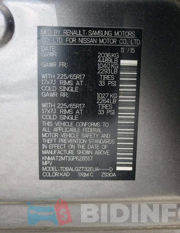 KNMAT2MT1GP628517 Photo# 10