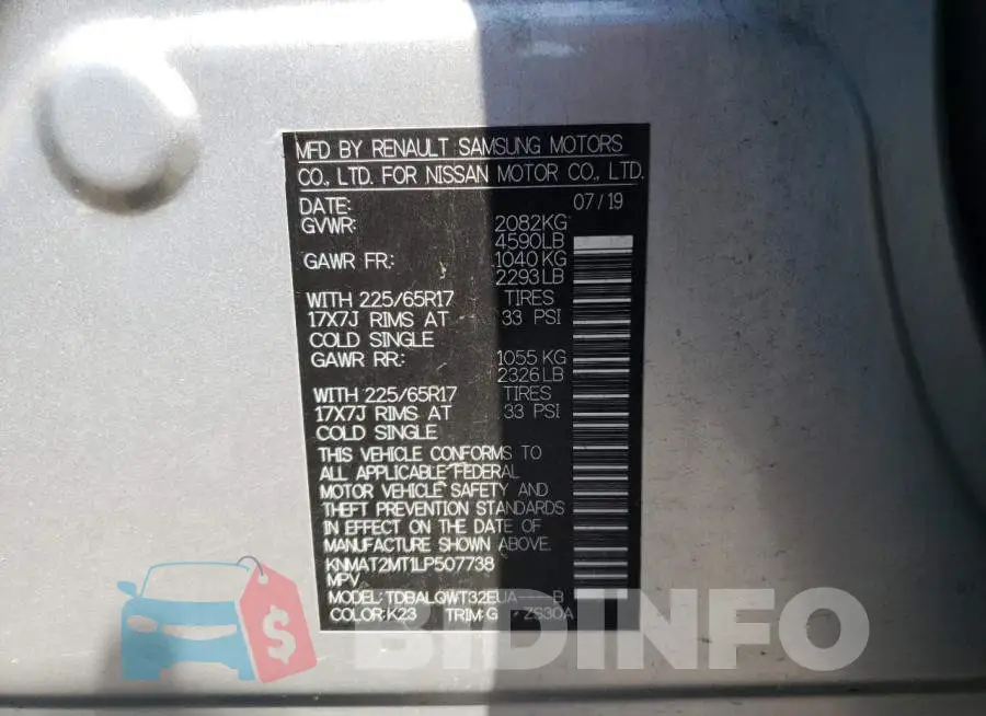 KNMAT2MT1LP507738 Photo# 10