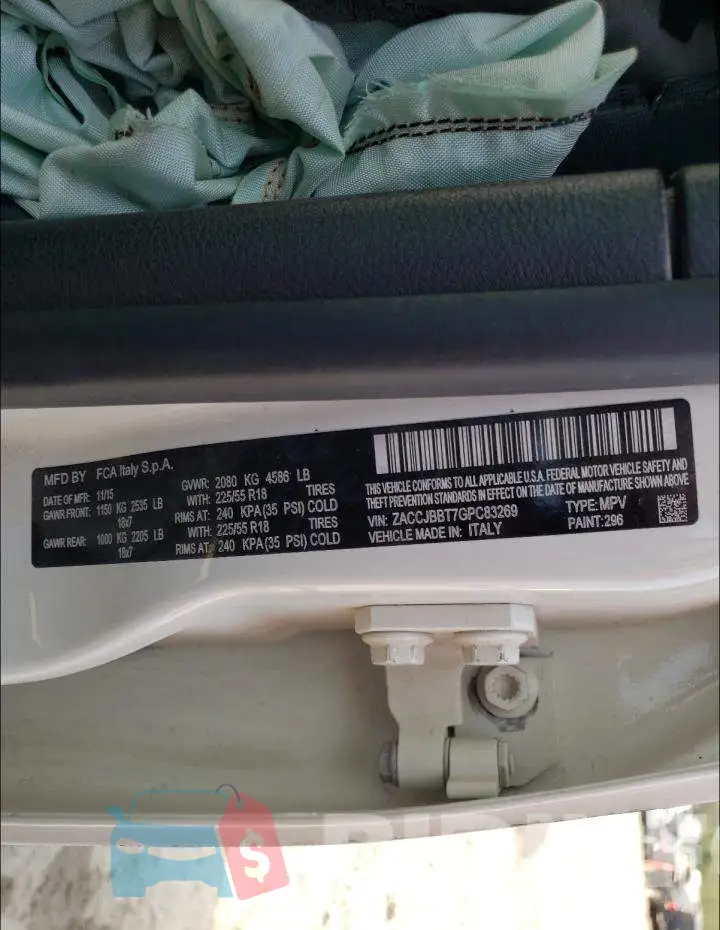 ZACCJBBT7GPC83269 Photo# 10