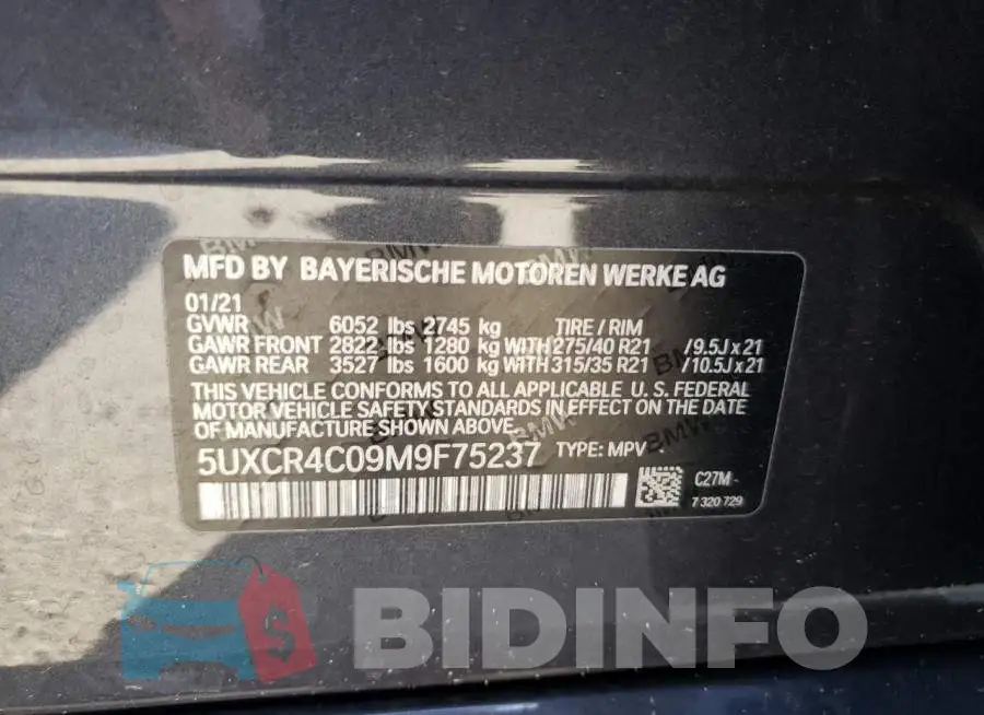 5UXCR4C09M9F75237 Photo# 10