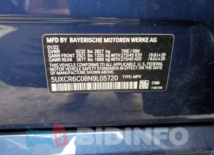 5UXCR6C08N9L05720 Photo# 10