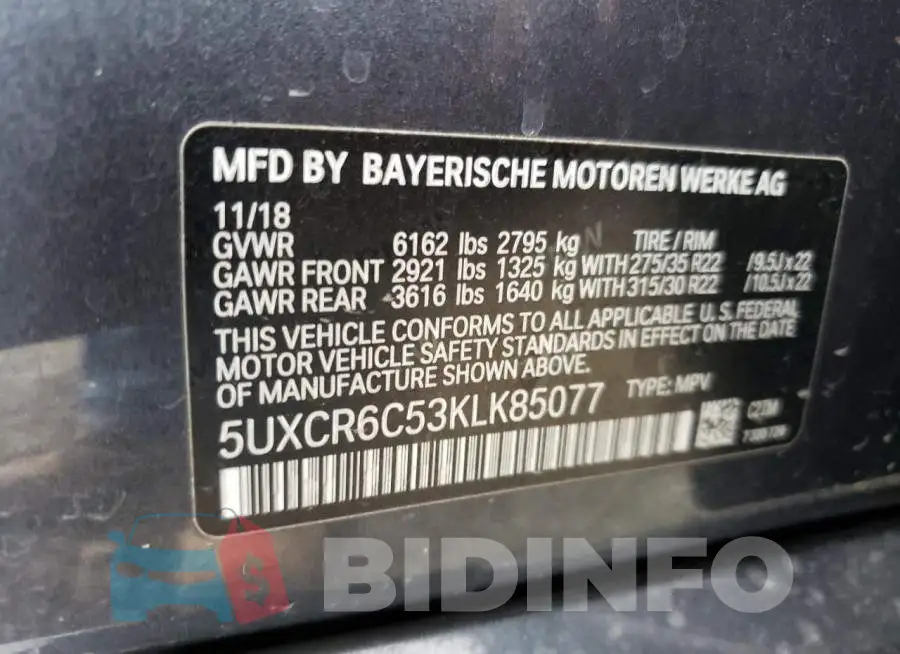 5UXCR6C53KLK85077 Photo# 10