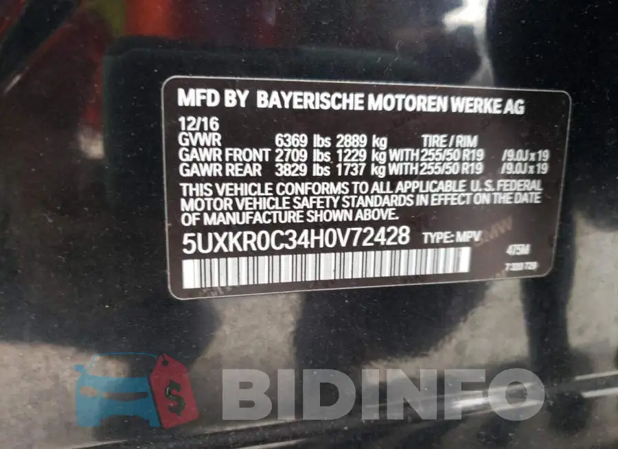 5UXKR0C34H0V72428 Photo# 10