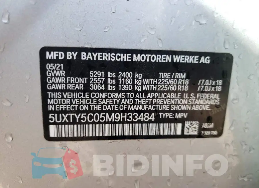 5UXTY5C05M9H33484 Photo# 10