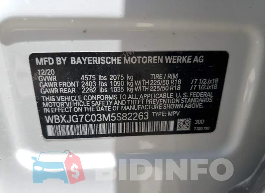 WBXJG7C03M5S82263 Photo# 10