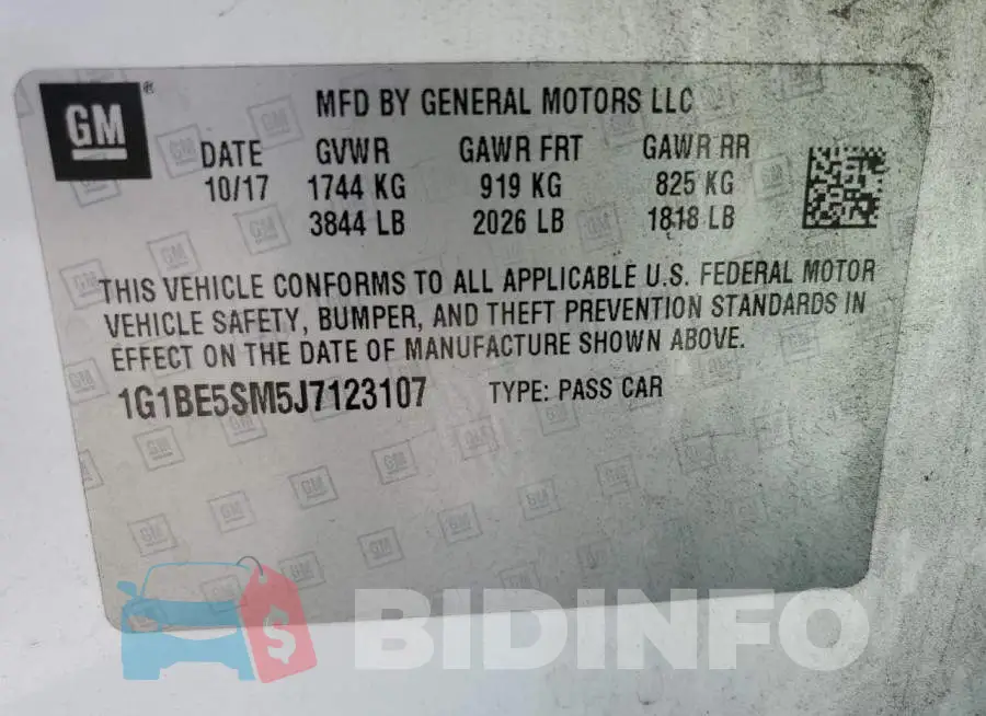 1G1BE5SM5J7123107 Photo# 10