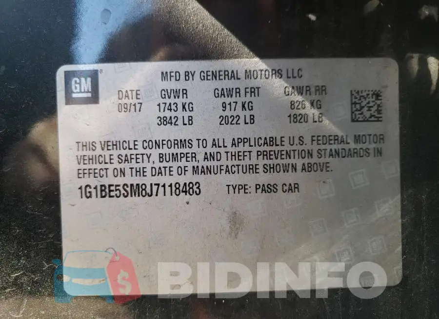 1G1BE5SM8J7118483 Photo# 10