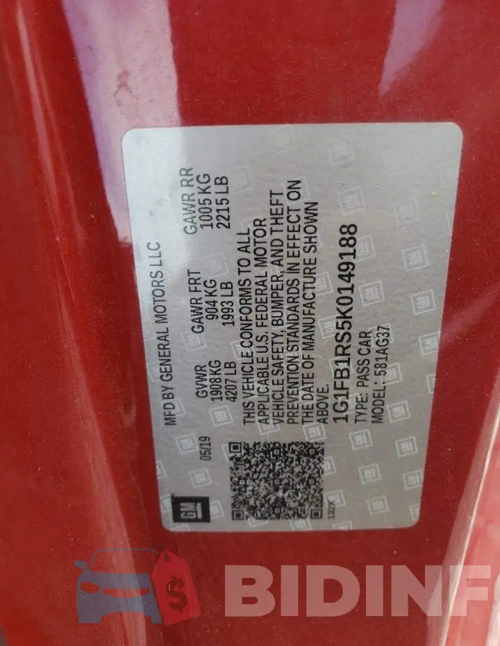 1G1FB1RS5K0149188 Photo# 10
