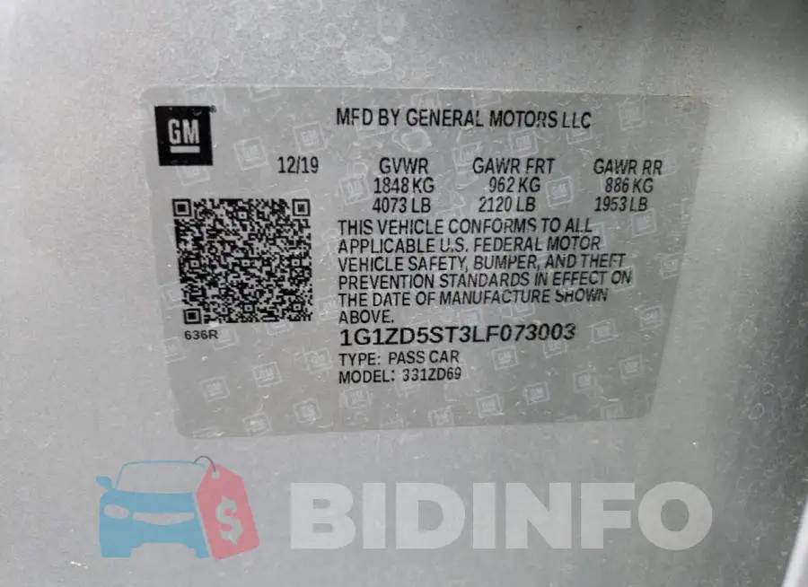 1G1ZD5ST3LF073003 Photo# 10