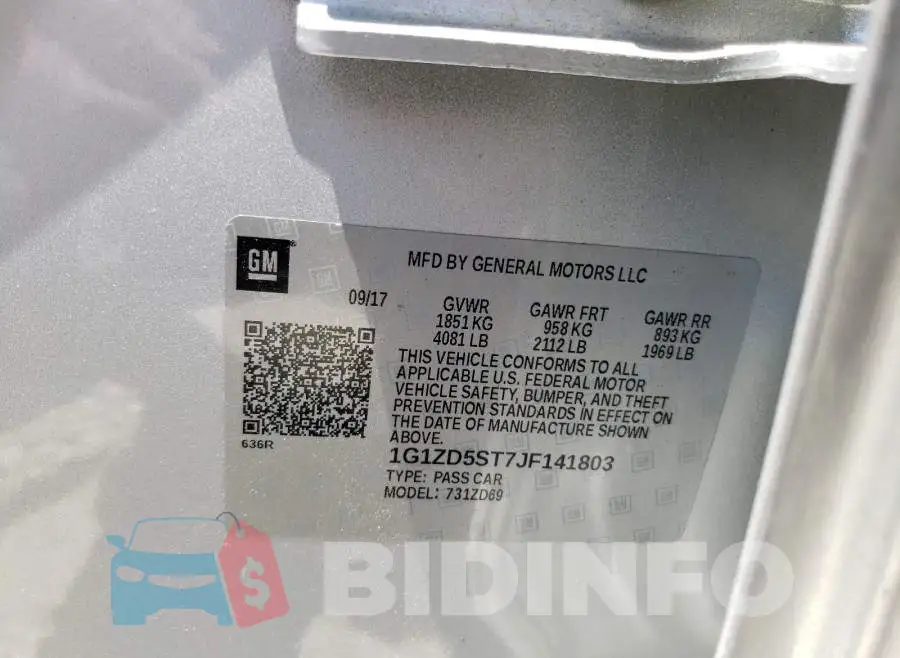 1G1ZD5ST7JF141803 Photo# 10