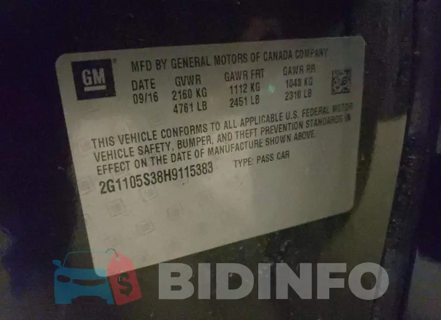 2G1105S38H9115383 Photo# 10