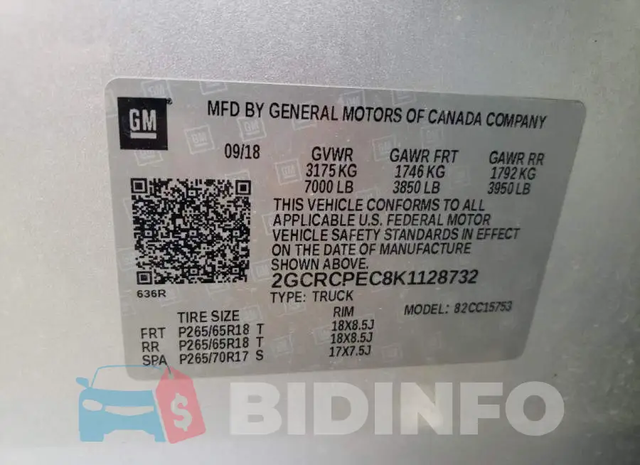 2GCRCPEC8K1128732 Photo# 10