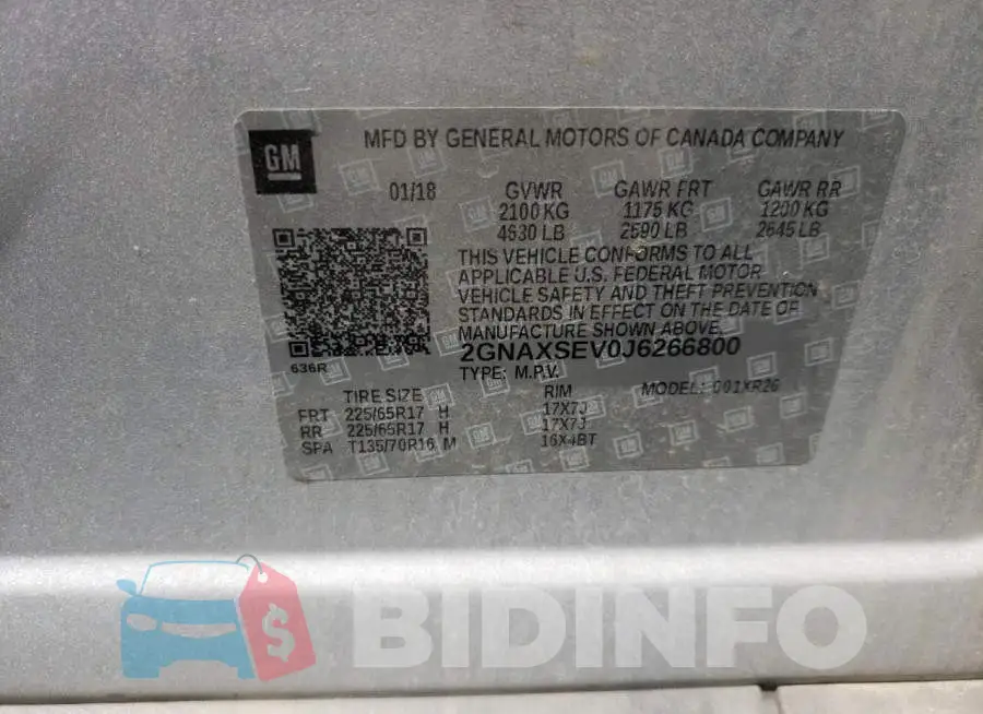 2GNAXSEV0J6266800 Photo# 10