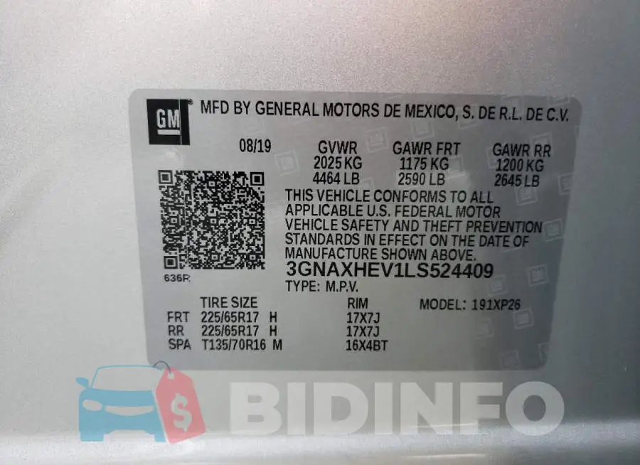 3GNAXHEV1LS524409 Photo# 10