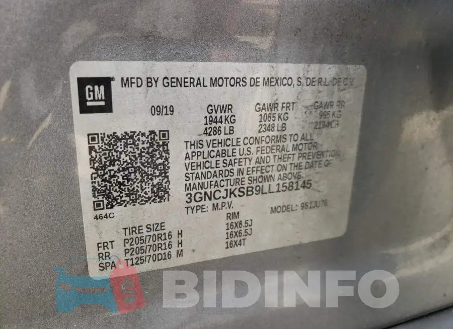 3GNCJKSB9LL158145 Photo# 10